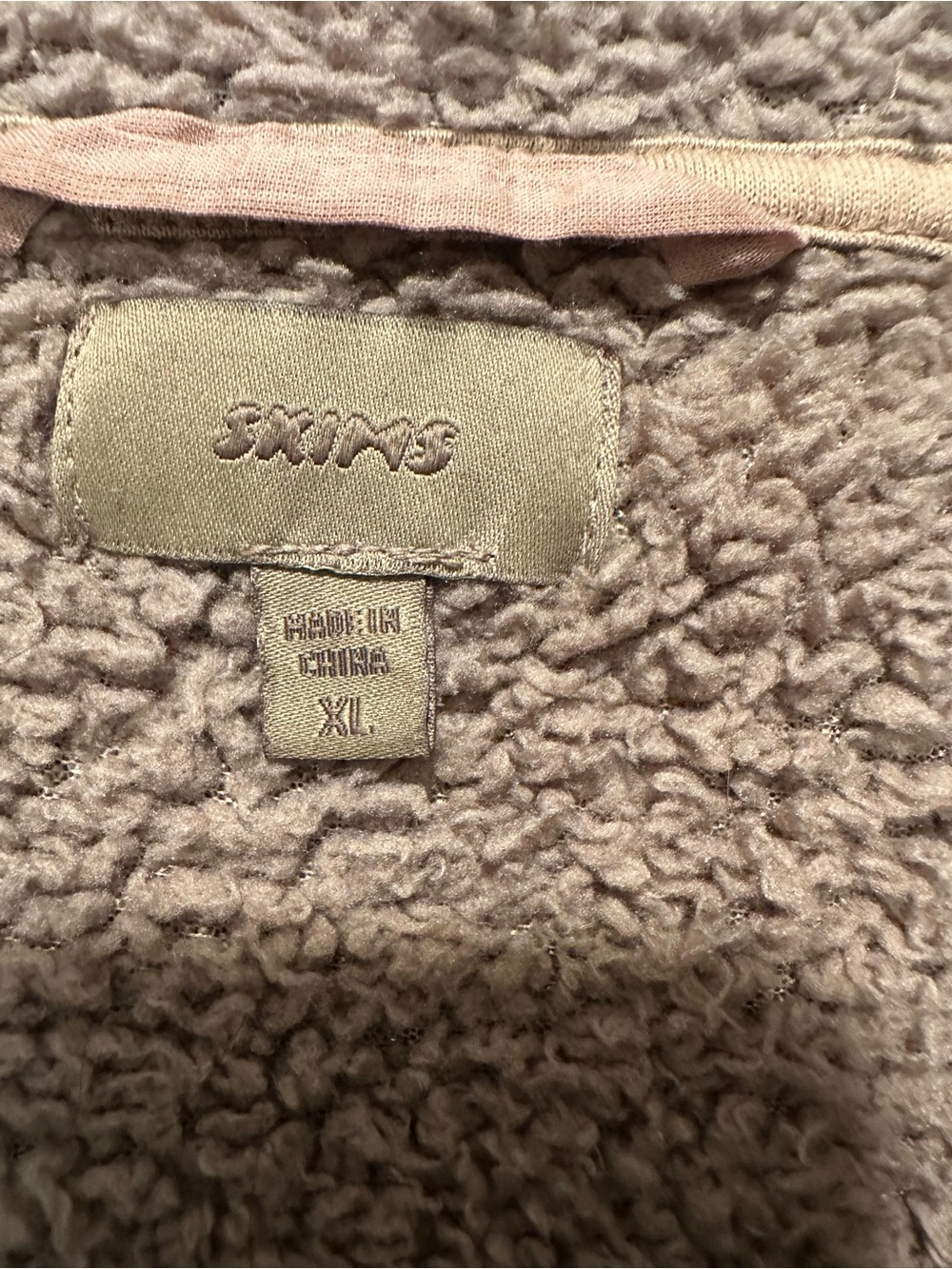 SKIMS Teddy Half-Zip Pullover Sweatshirt Light Brown Size XL Soft Comfy - Picture 3 of 4